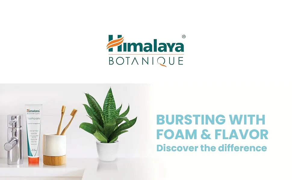Himalaya Botanique Toothpaste Neem Pomegranate Fluoride Free 5.29 oz (150 g) - header toothpaste
