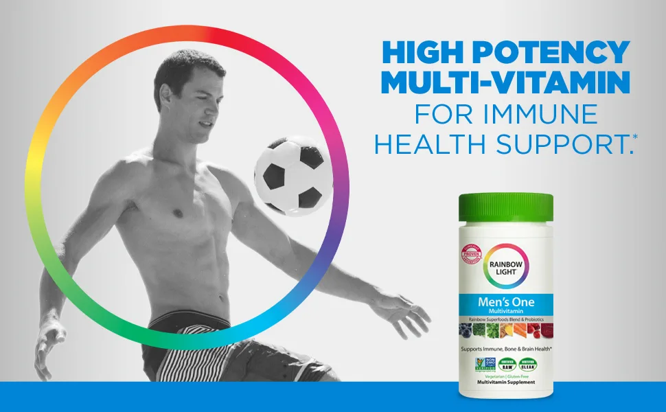Rainbow Light Men's One 150 Tablets - essentials;multivitamin;daily;pre;natal;tee;herbal;life;mens;vitmamin;vitamins;iron