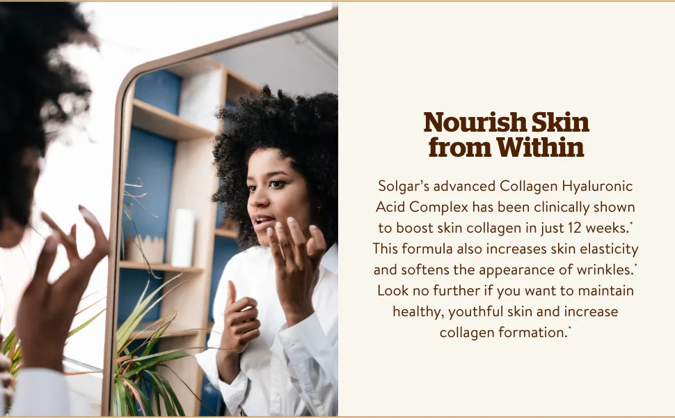 Solgar Collagen Hyaluronic Acid Complex 30 Tablets - Nourish Skin from Within