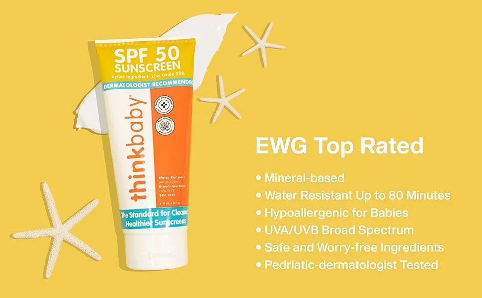 Think Thinkbaby Sunscreen SPF 50+ 6 fl oz (177 ml) - Benefits