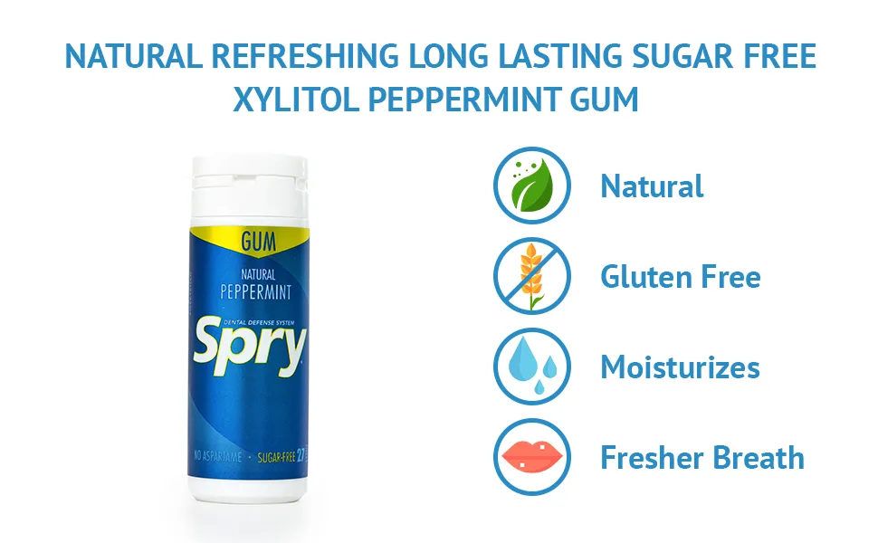 Xlear Spry Chewing Gum Peppermint Sugar Free 27 Pieces - image 2