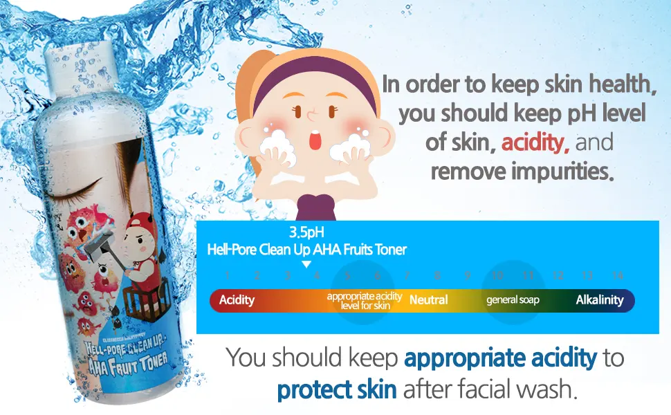 Elizavecca Hell-Pore Clean Up AHA Fruit Toner  200 ml - hell-pore fruit toner