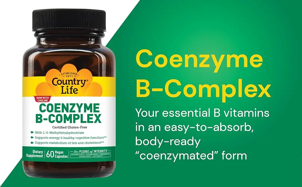 Country Life Coenzyme B-Complex 60 Vegan Capsules - Coenzyme B-Complex Your essential B vitamins in an easy-to-absorb, body-ready