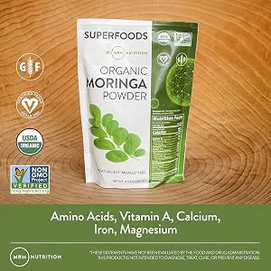 MRM Raw Organic Moringa Powder 8.5 oz (240 g) - product information 4