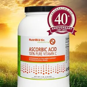 NutriBiotic Immunity Ascorbic Acid 100% Pure Vitamin C Crystalline Powder 5 lb (2.26 kg) - Ascorbic Acid, 5 LB - Image