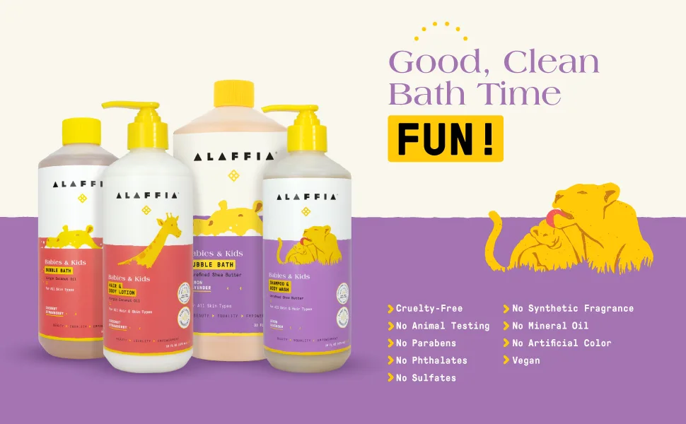 Alaffia Kids Bubble Bath Lemon Lavender 32 fl oz (950 ml) - Alafia New Bubble bath