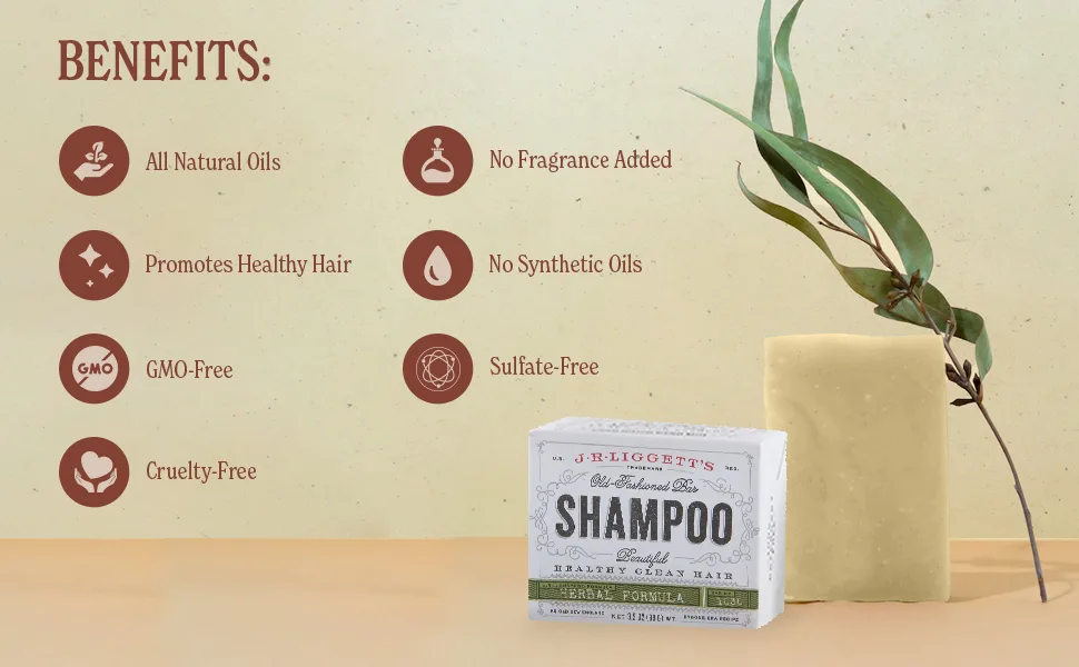 J.R. Liggett's Old Fashioned Shampoo Bar Tea Tree & Hemp Oil 3.5 oz (99 g) - JR Liggett