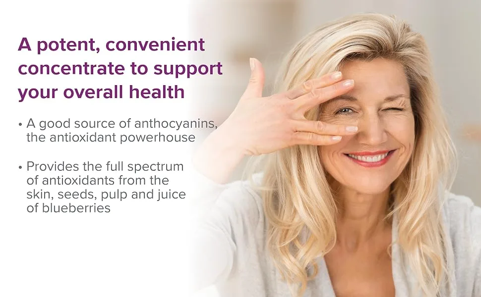 Natural Factors BlueRich Super Strength Blueberry Concentrate 500 mg 90 Softgels - A potent, convenient concentrate to support your overall health. A good source of anthocyanins
