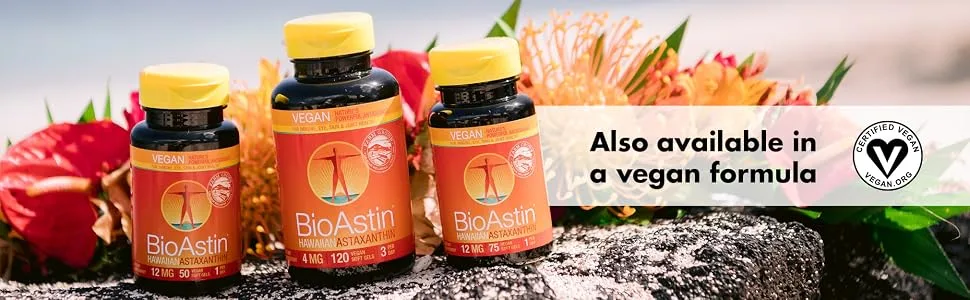 Nutrex Hawaii BioAstin Hawaiian Astaxanthin 12 mg 25 Gel Caps - Also available in a vegan formula
