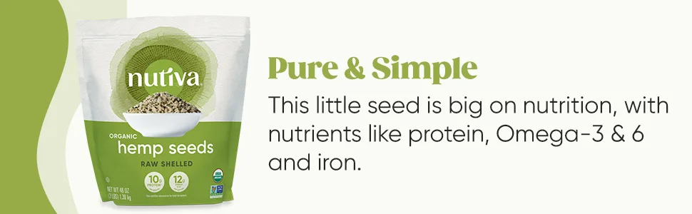 Nutiva Organic Hemp Seed Raw Shelled 3 lbs (1.36 kg) - Hemp Seed 3 lb