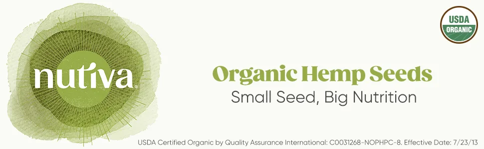 Nutiva Organic Hemp Seed Raw Shelled 3 lbs (1.36 kg) - Hemp Seed Logo Banner