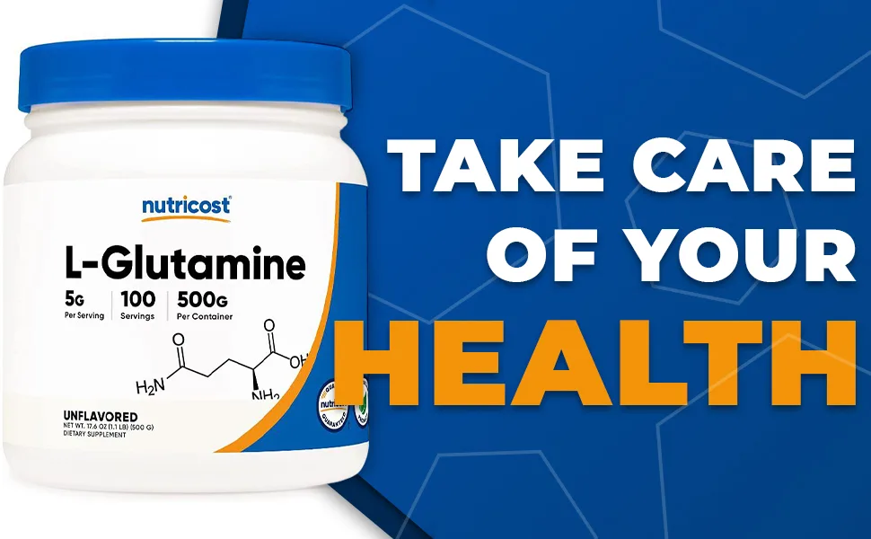Nutricost L-Glutamine Powder (500 Grams) Unflavored - Gluten Free & Non-GMO, 100 Servings - l-glutamine powder