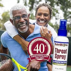 NutriBiotic Throat Spray with Grapefruit Seed Extract plus Zinc & Menthol 4 fl oz (118 ml) - Throat Spray - Image