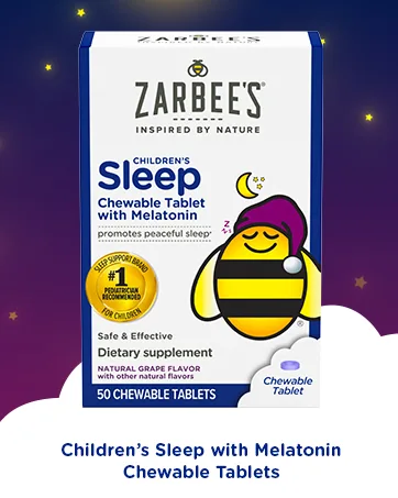 Zarbee's Children's Sleep with Melatonin Supplement Natural Grape Flavor  For Children 3 Years + 30 Chewable Tablets - Chewable Tablet with Melatonin