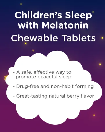 Zarbee's Children's Sleep with Melatonin Supplement Natural Grape Flavor  For Children 3 Years + 30 Chewable Tablets - Chewable Tablets
