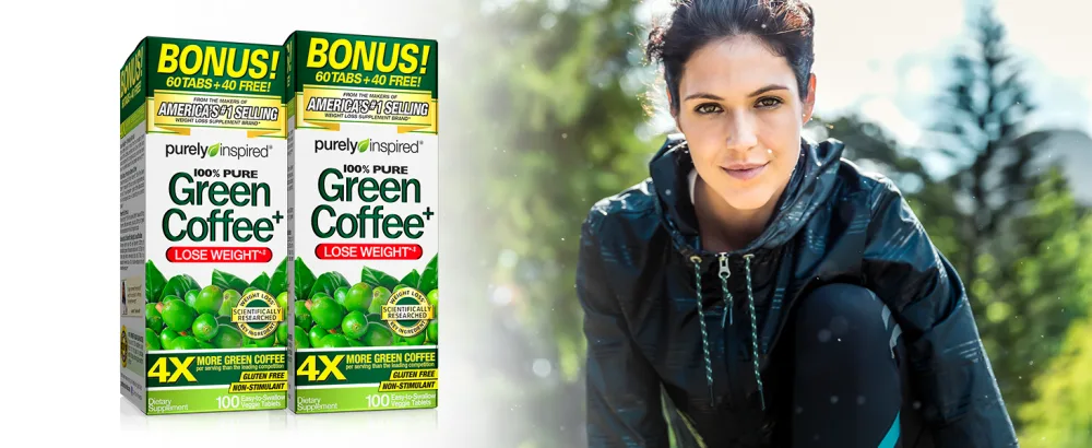 Purely Inspired Green Coffee+ 100 Easy-to-Swallow Veggie Tablets - Green Coffee+
