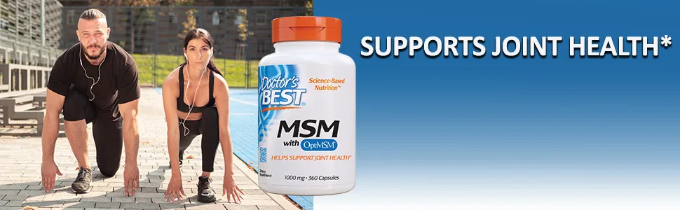 Doctor's Best MSM with OptiMSM 1000 mg 360 Capsules - MSM joint comfort and mobility healthy immune antioxidant defenses hair, skin, and nails