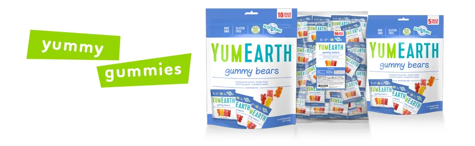 YumEarth Gummy Bears Assorted Flavors 12 Packs 2.5 oz (71 g) Each - product information 2