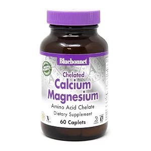 Bluebonnet Nutrition Chelated Magnesium 120 Vegetable Capsules - Albion Chelated Calcium Magnesium