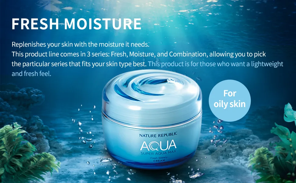 Nature Republic Aqua Super Aqua Max Combination Watery Cream 2.70 fl oz (80 ml) - fresh moisture