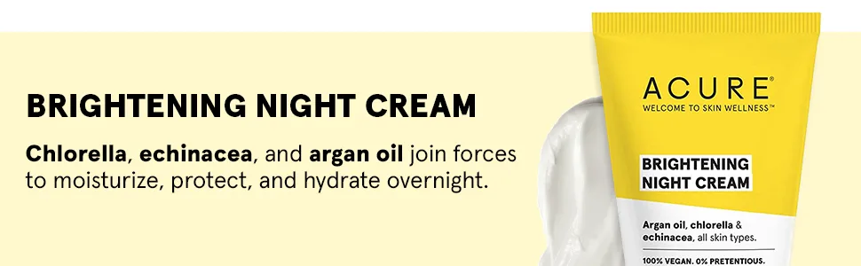 Acure Brightening Night Cream 1.7 fl oz (50 ml) - moisturize, protect, and hydrate overnight