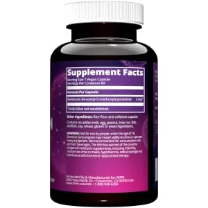 MRM Nutrition Melatonin 3 mg 60 Vegan Capsules - product information 3