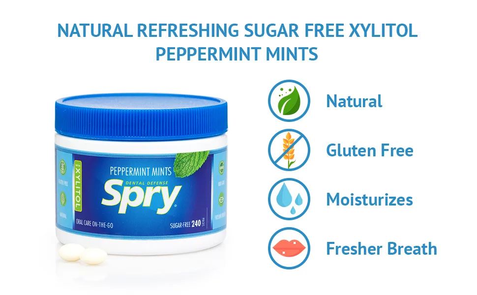 Xlear Spry Power Peppermints Sugar Free 240 Count (144 g) - Slide 2