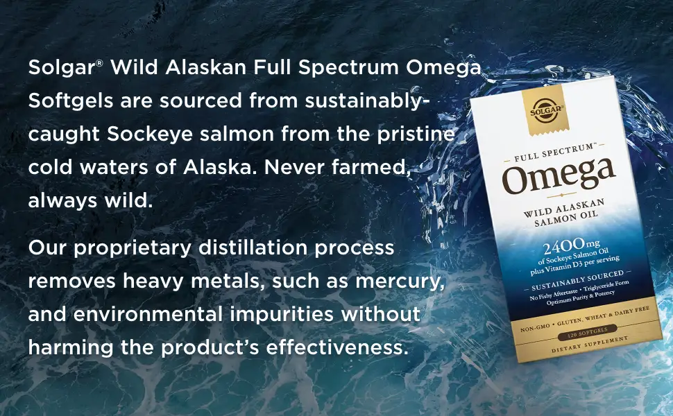 Solgar Full Spectrum Omega Wild Alaskan Salmon Oil 120 Softgels - FSO Sourcing Process