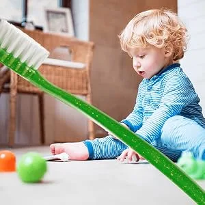 RADIUS Totz Toothbrush 18 + Months Extra Soft Green Sparkle - health oral
