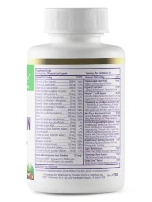 Paradise Herbs Earth's Blend One Daily Superfood Multi-Vitamin No Iron 60 Vegetarian Capsules - Paradise Herbs