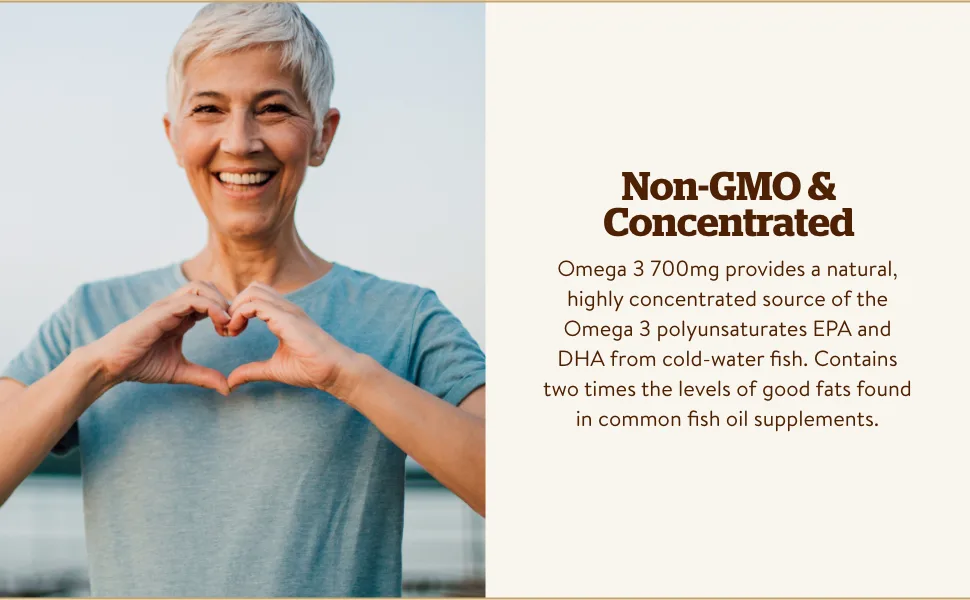 Solgar Omega-3 EPA & DHA Double Strength 700 mg 60 Softgels - help maintain normal vision; Excellent daily dietary support for overall health and wellbeing