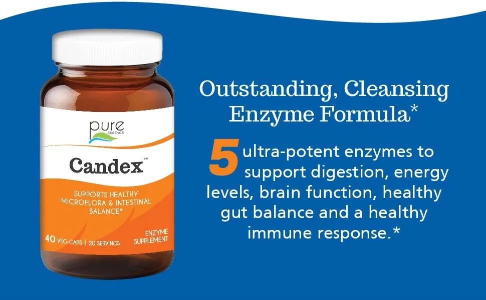 Pure Essence Candex 120 Vegi-Caps - liquid dr pills multi veggie rainbow mg salts shaklee plus klaire cap lab gallbladder pancreatic