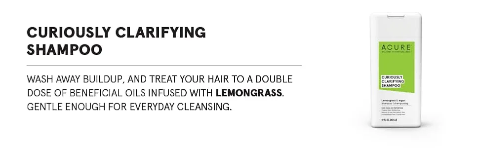 Acure Curiously Clarifying Shampoo Lemongrass & Argan 12 fl oz (354 ml) - Hair Care