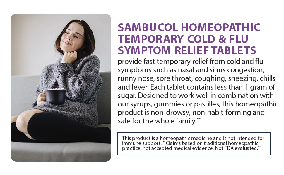Sambucol Black Elderberry Cold & Flu Relief 30 Quick Dissolve Tablets - Sambucol Black Elderberry Cold & Flu Relief Tablets 30 ct