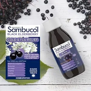 Sambucol Black Elderberry Cold & Flu Relief 30 Quick Dissolve Tablets - Sambucol Black Elderberry Cold & Flu Relief Tablets 30 ct