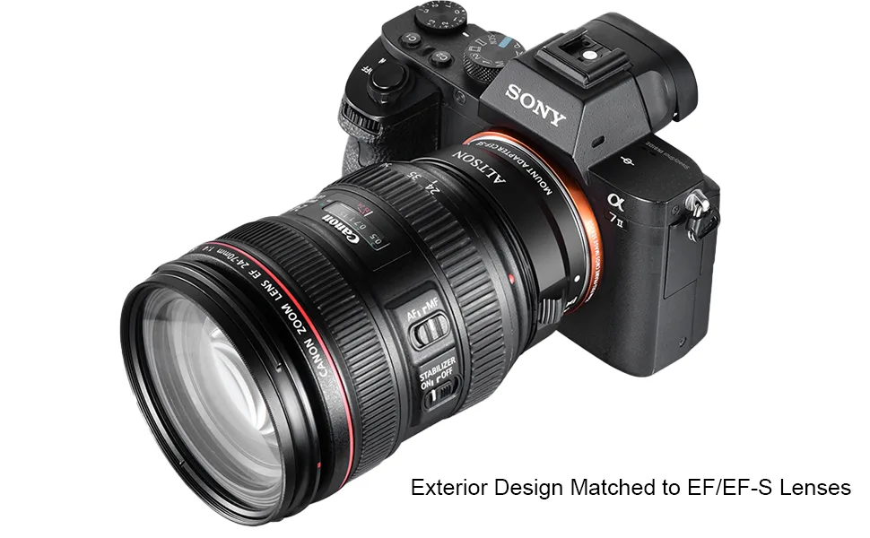 EF/EF-S Lens Mount Adapter Compatible with Canon EF/EF-S Lens for Sony E Mount Mirrorless Cameras Auto-Focus Lens Converters Ring - CEF-SE03