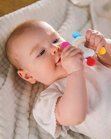 akolik Teething Toys for Baby Baby teether Silicone Teething for Babies 0-6 6-12 Months BPA-Free with Wooden Ring Silicone Chewable Teether (Rudder D) - product information 3