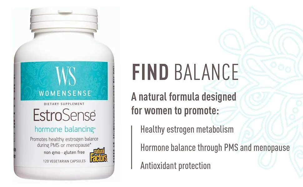 Natural Factors WomenSense EstroSense Hormone Balancing 120 Vegetarian Capsules - Find balance