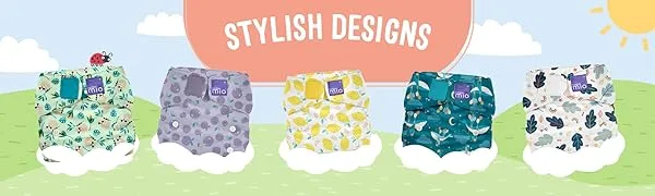 Bambino Mio Miosoft Two-Piece Nappy Starry Night Size 1( 9kg) Size 1 (&lt 9Kgs) Starry Night - miosolo classic stylish designs