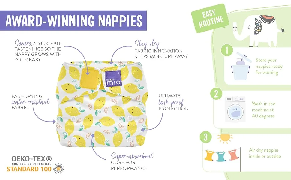 Bambino Mio Miosolo Classic Reusable Nappies Set Get Growing - product information 12