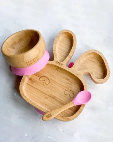 bamboo bamboo Baby and Toddler Suction Plate for Feeding and Weaning | Bamboo Fox Plate with Secure Suction | Suction Plates for Babies from 6 Months (Fox Yellow) - Bamboobamboo