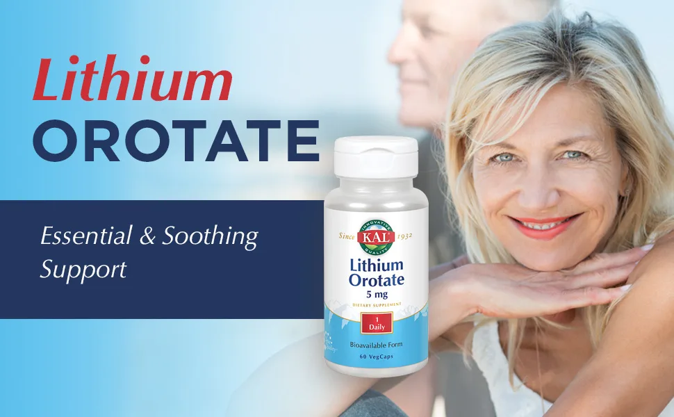 KAL Lithium Orotate 5 mg 60 VegCaps - Lithium Orotate | 60 CT