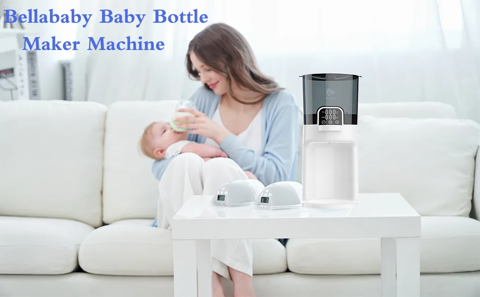 Bellababy Baby Bottle Maker Instant and Automatic Baby Milk Maker for Making Formula Bottle Instantly Detachable Container Easy Cleaning 24/7 Keep Warm Baby Formula Maker (Black and White) - Baby bottle maker machine