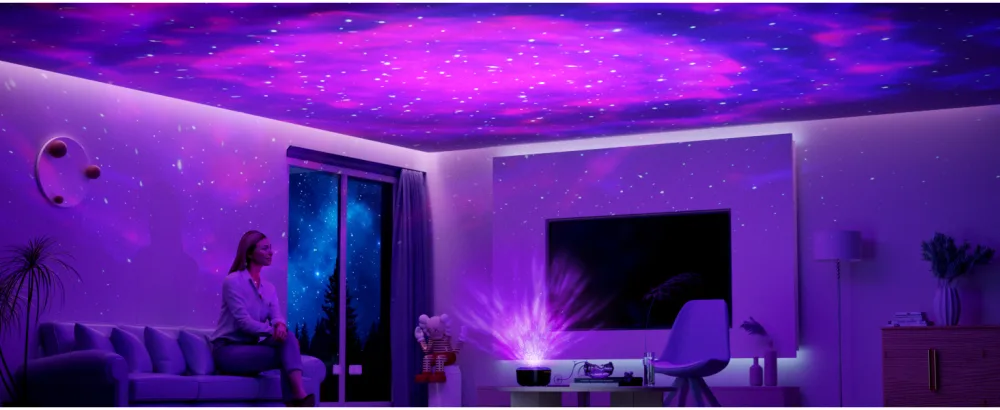Bozhihong Galaxy Projector Star Projector Night Light with Remote Control/Timer Function/Built-in Music Light Projector with 8 Lighting Modes for Kids Baby Adults Bedroom Decor/Party/Gift(Black) - tar Projector