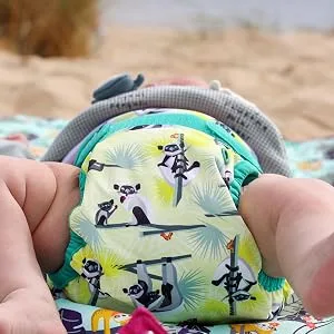 Close Pop-in Premium Bamboo Newborn Cloth Nappy - Soft Absorbent Reusable with Lemur Print and Secure Aplix Fastener Lemur Single - Cloth nappy