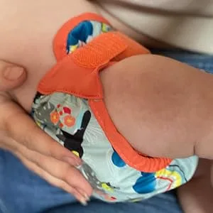 Close Pop-in Premium Bamboo Newborn Cloth Nappy - Soft Absorbent Reusable with Lemur Print and Secure Aplix Fastener Lemur Single - newborn reusable nappy