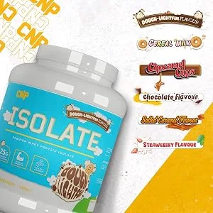 CNP Professional Isolate Premium Whey Protein Isolate 26g Protein 1.6kg & 900g 53/30 Servings 6 Great Tasting Flavours (Dough-Lightful 900g) Dough-Liteful 900g - CNP Isolate