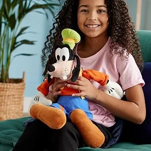 Disney Store Official Goofy Medium Soft Toy for Kids 50cm/19 Cuddly Character with Embroidered Patch on Trousers Includes Top Hat - Suitable for Ages 0+ - Goofy