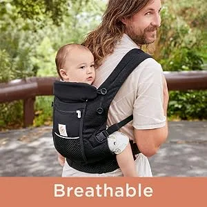 Ergobaby Adapt Carrier for Newborns from Birth 3 Positions SoftFlex Mesh Ergonomic Baby Front-Inward and Back Carry Position Graphite Grey Graphite Grey SoftFlex Mesh - breathable
