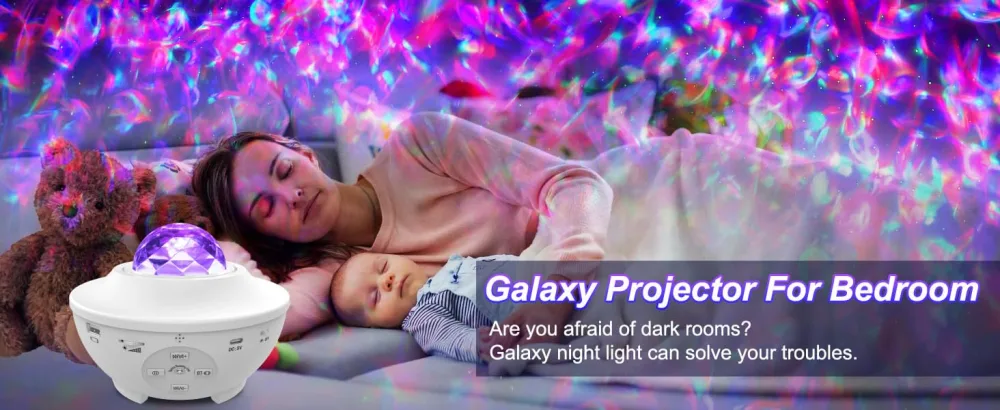 Galaxy Light Projector Star Projector with Remote Control 10 Change Colors Led Projector Light Built-in Bluetooth Music Speaker & Timer for Baby Ambiance Light Room Decor Festival Gift White - galaxy projector